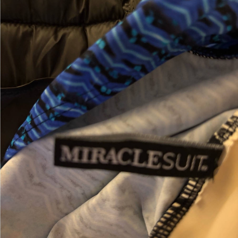 Miraclesuit Blue and Teal Patterned One-Piece Swimsuit - Picture 7 of 8